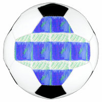 Grassy Field Blue Green Soccer Ball