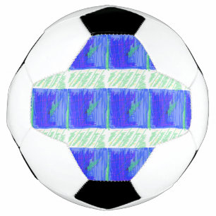 Grassy Field Blue Green Soccer Ball