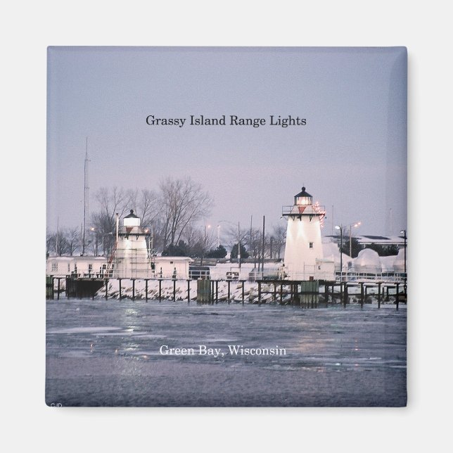 Grassy Island Range Lights magnet (Front)