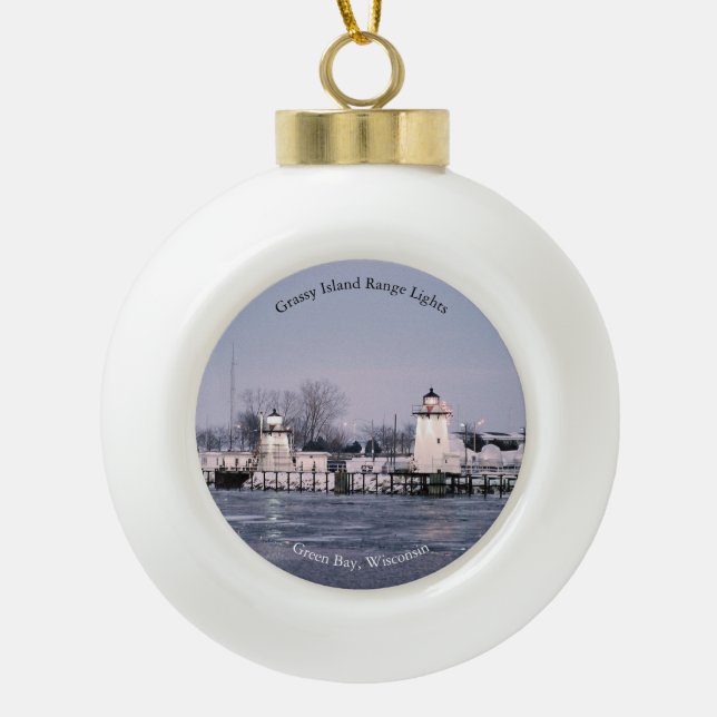 Grassy Island Range Lights ornament (Front)