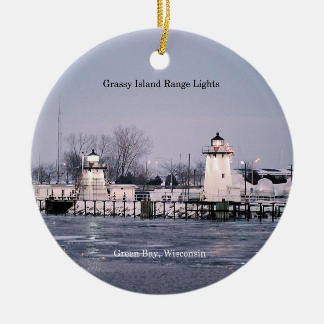 Grassy Island Range Lights ornament (Front)