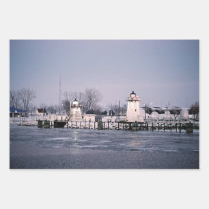 Grassy Island Range Lights wrapping paper