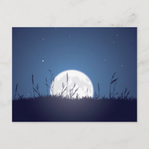 Grassy Moonrise Postcard