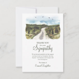 Grassy Road Sympathy Thank You Card