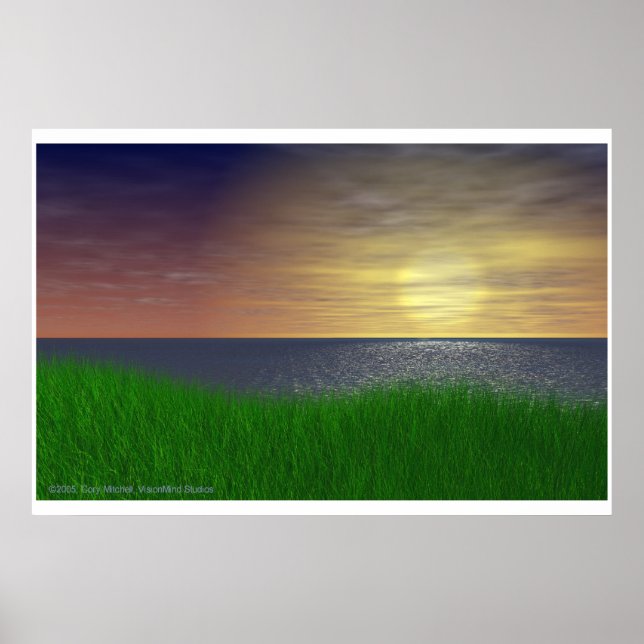 Grassy Sunset Poster (Front)