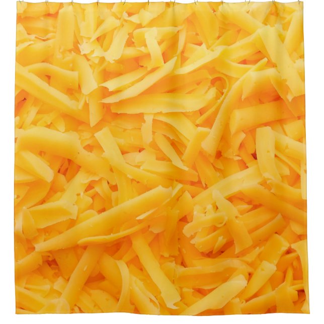grated cheddar cheese top view shower curtain (Front)