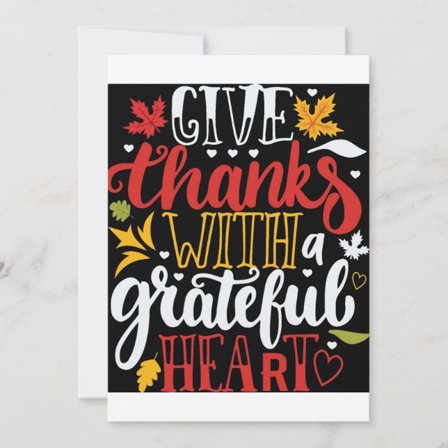 Grateful And Thankful Thanksgiving Card (Front)