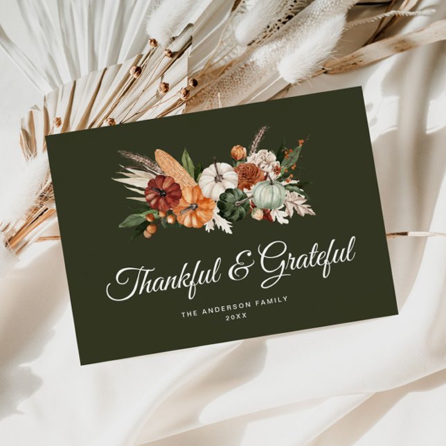 Grateful and thankful thanksgiving holiday card (Creator Uploaded)