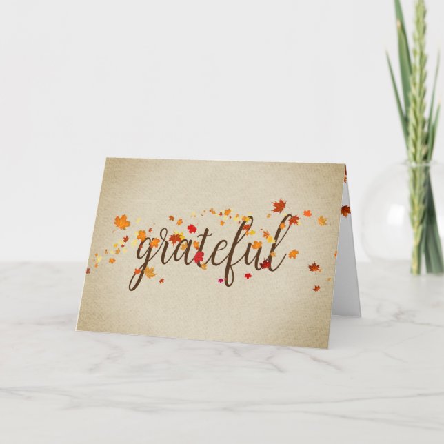 Grateful Autumn Leaves for Friend Card (Front)