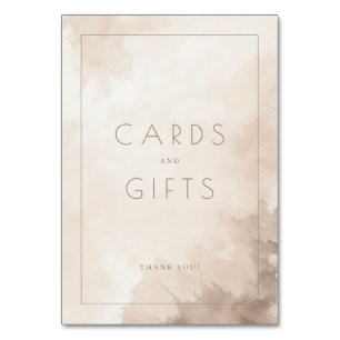 Grateful Beige Watercolor Thank You Card