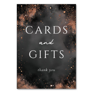 Grateful Black and Gold Abstract Thank You Card