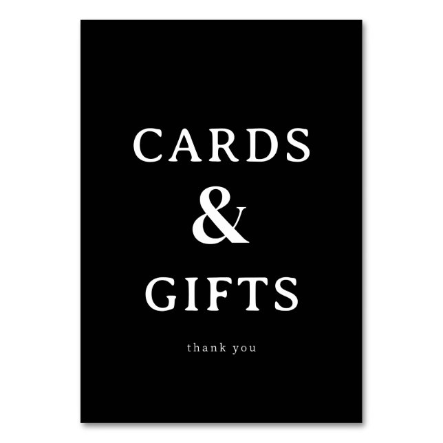 Grateful Black Minimalist Thank You Card (Front)