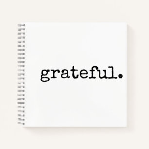 Grateful Black White Minimal Gratitude Journal