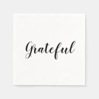 Grateful black white script cute thanksgiving