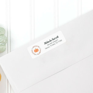 Grateful Blessed Thankful Thanksgiving Address Return Address Label