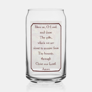Grateful & Blessed Thanksgiving Drinkware Can Glass