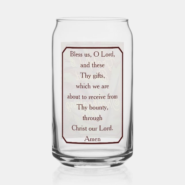 Grateful & Blessed Thanksgiving Drinkware Can Glass (Front)