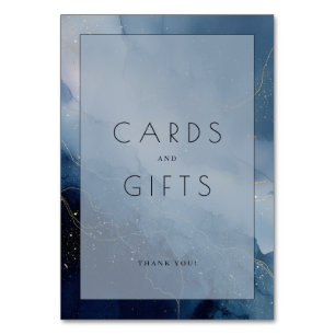 Grateful Blue Abstract Thank You Card