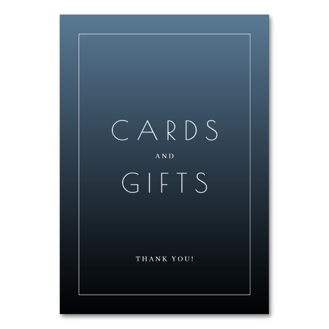Grateful Blue Minimalist Thank You Card (Front)