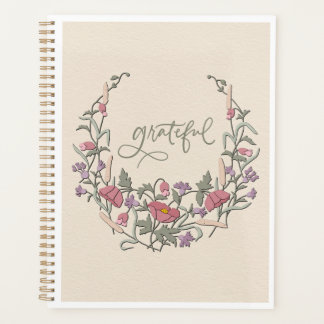 Grateful - Botanical Cream Wreath Card Planner