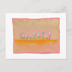 Grateful - colourful art of gratitude appreciation postcard