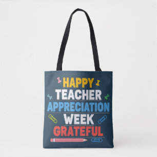 Grateful Colourful School Design Tote Bag