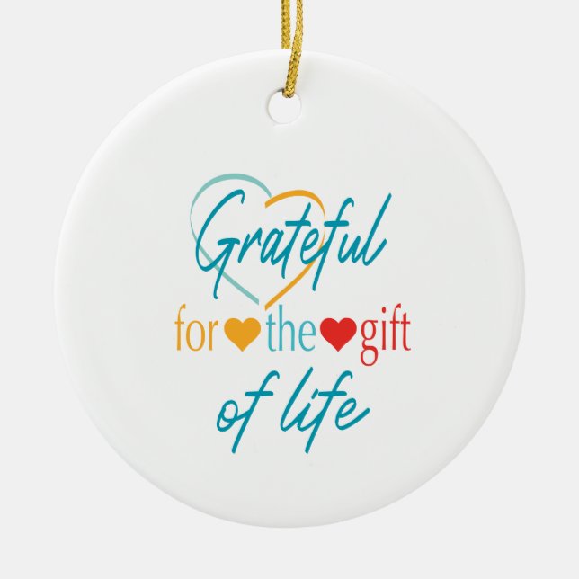 Grateful Customisable Transplant Ornament (Front)