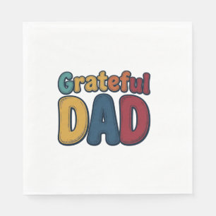 Grateful Dad Retro Bubble Letter Shirt Design_1 Napkin