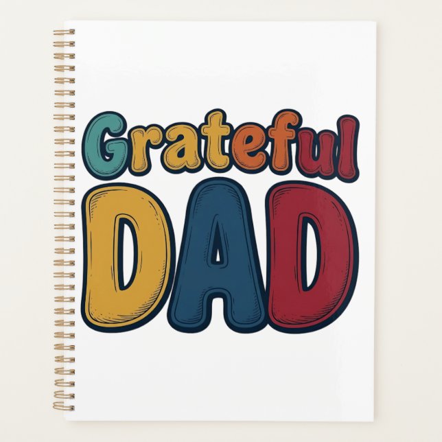 Grateful Dad Retro Bubble Letter Shirt Design_1 Planner (Front)
