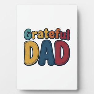 Grateful Dad Retro Bubble Letter Shirt Design_1 Plaque