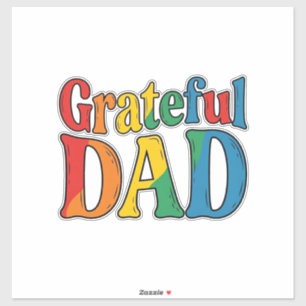 Grateful Dad Vintage Rainbow Typography Shirt_1