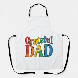 Grateful Dad Vintage Rainbow Typography Shirt_1 Apron