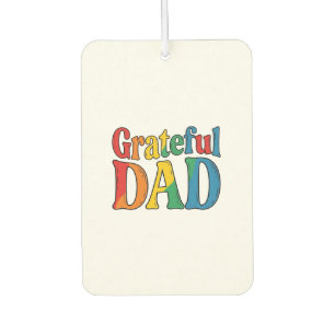 Grateful Dad Vintage Rainbow Typography Shirt_1 Car Air Freshener