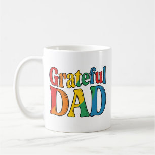 Grateful Dad Vintage Rainbow Typography Shirt_1 Coffee Mug