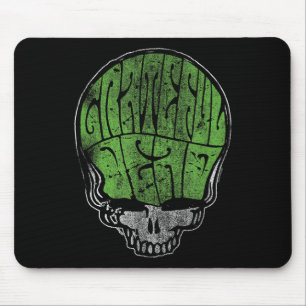 Grateful Dead Psychedelic Green Stealie Skull Vint Mouse Pad