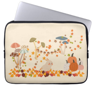 Grateful Fall Bunny Laptop Sleeve