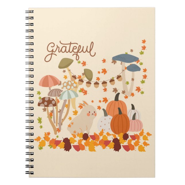 Grateful Fall Bunny Notebook (Front)