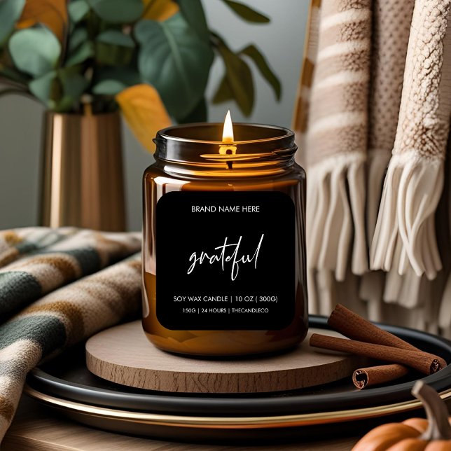 Grateful Fall Candle Label Sticker | Custom  (Creator Uploaded)