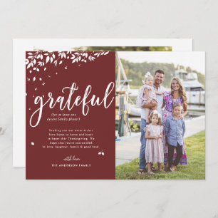 Grateful   Family Photo Collage Thanksgiving Card