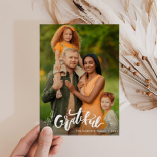 GRATEFUL   family thanksgiving photo card