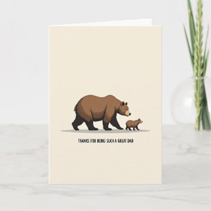 Grateful Fathers Day Bear Card