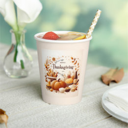 Grateful  Festive Thanksgiving   Paper Cups