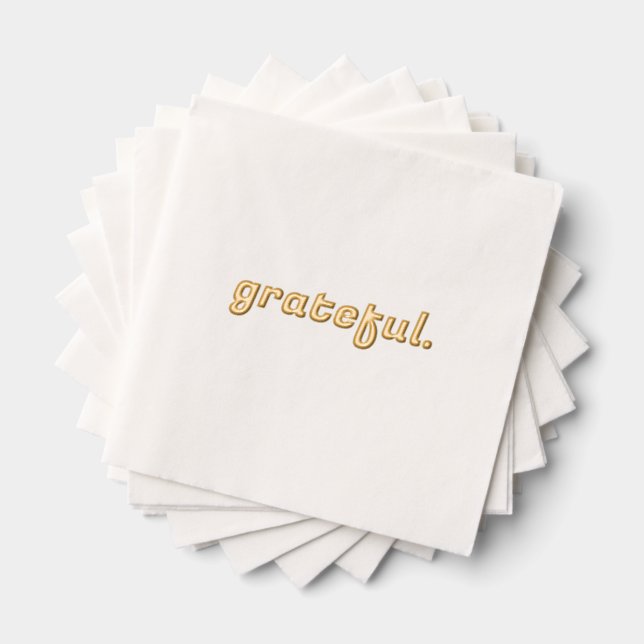 Grateful Foil Stamp Cocktail Napkins Thanksgiving (Insitu (Stacked))
