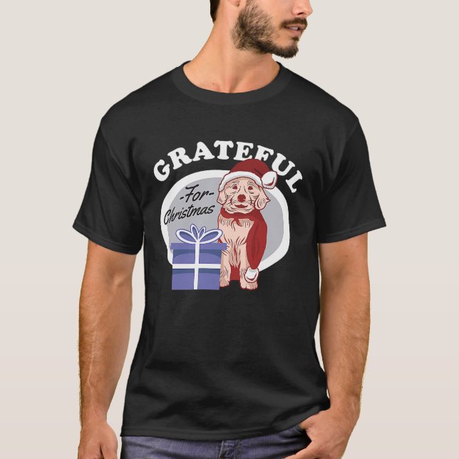 Grateful for Christmas  Christmas Santa Rude Adult T-Shirt (Front)