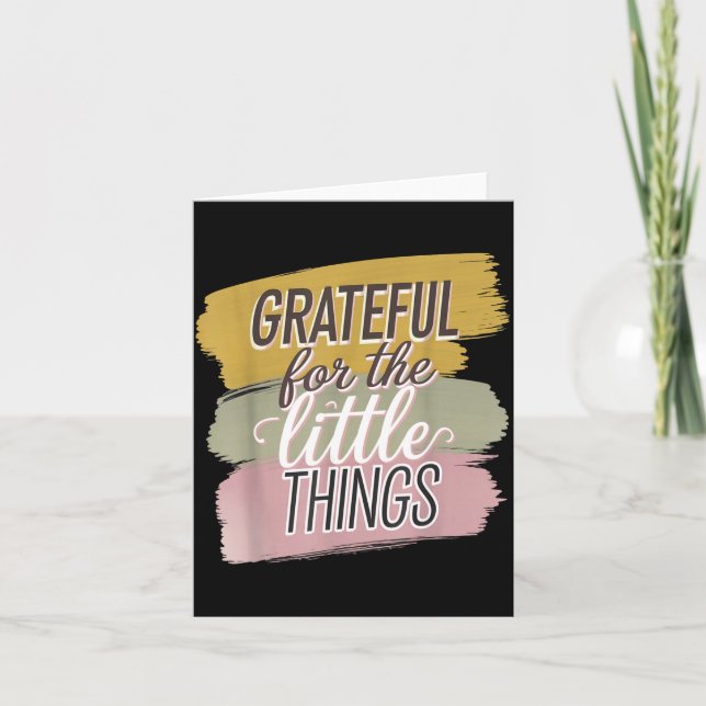 Grateful For The Simple Things Daily Mindset Quote Card (Front)