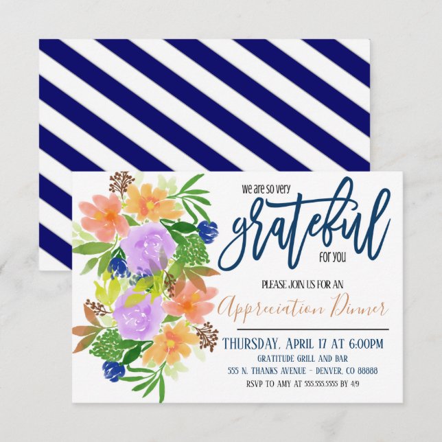 Grateful For You Appreciation Invitation (Front/Back)