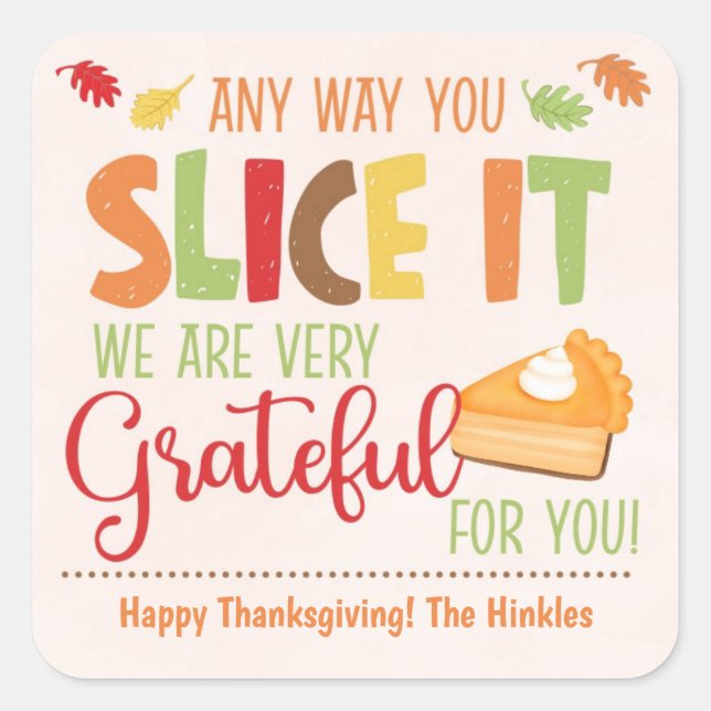 Grateful for You Thanksgiving Favour Labels (Front)