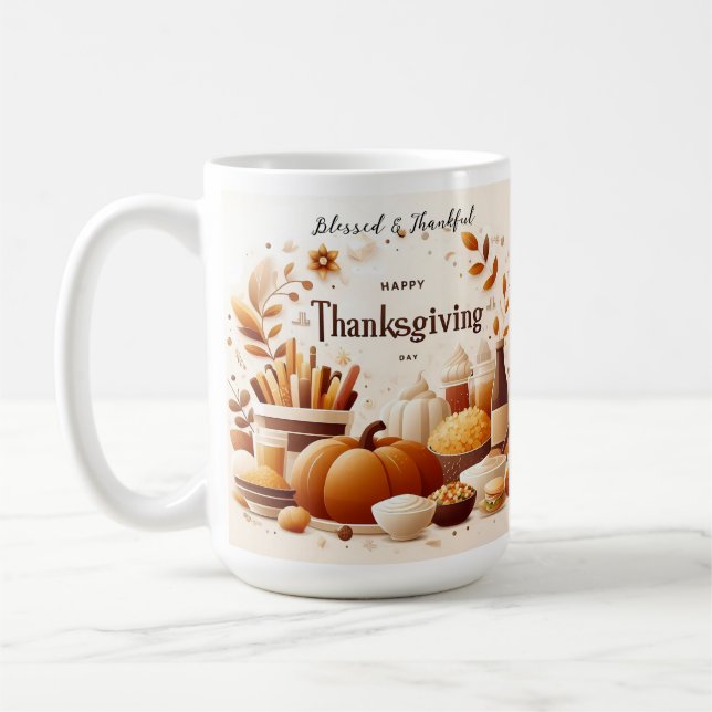 Grateful Gatherings: Festive Thanksgiving Mug (Left)