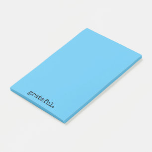 grateful gratitude typography blue post-it notes