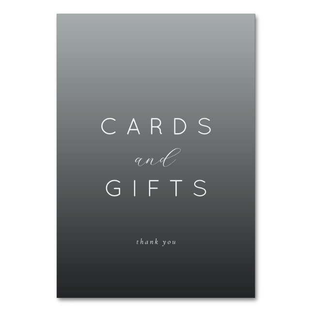 Grateful Gray Minimalist Thank You Card (Front)